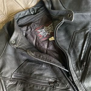 Joe Rocket Motorcycle Riding Jacket Black Leather Men's Size 42